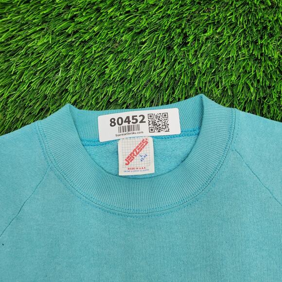 Vintage 80s Ski Sweatshirt Womens Large 20x25 Blue - Picture 9 of 12